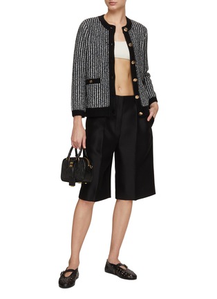 Figure View - Click To Enlarge - CRUSH COLLECTION - Bouclé Crewneck Jacket