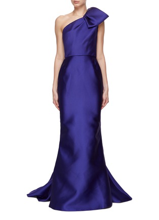 Main View - Click To Enlarge - MARCHESA COUTURE - One-Shoulder Satin Fishtail Gown