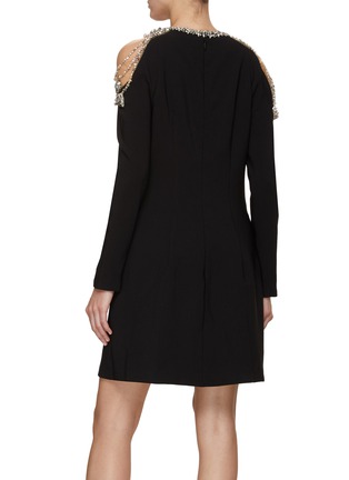 Back View - Click To Enlarge - MARCHESA COUTURE - Crystal Embellished Cocktail Shift Dress