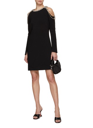 Figure View - Click To Enlarge - MARCHESA COUTURE - Crystal Embellished Cocktail Shift Dress