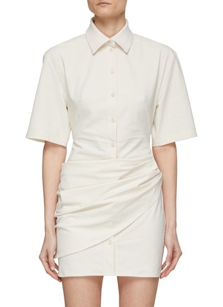 Main View - Click To Enlarge - JACQUEMUS - Short Sleeve Wrap Shirt Dress
