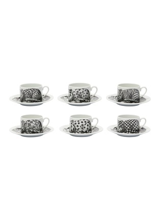 Main View - Click To Enlarge - FORNASETTI - High Fidelity Tea Cup — Set of 6