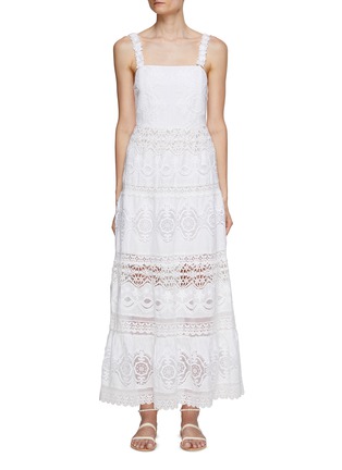Main View - Click To Enlarge - ALICE & OLIVIA - Alora Embroidered Sweetheart Maxi Dress