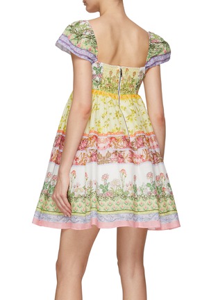 Back View - Click To Enlarge - ALICE & OLIVIA - Tamia Puff Sleeve Babydoll Mini Dress