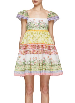 Main View - Click To Enlarge - ALICE & OLIVIA - Tamia Puff Sleeve Babydoll Mini Dress