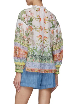 Back View - Click To Enlarge - ALICE & OLIVIA - Julius Floral Bell Sleeve Tunic Top