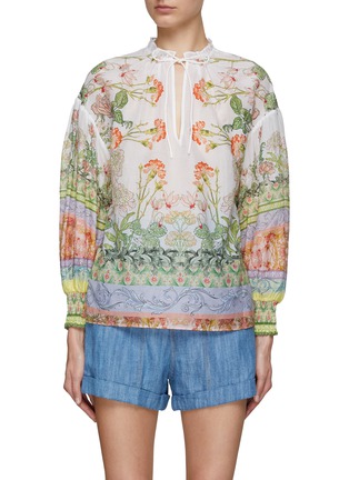 Main View - Click To Enlarge - ALICE & OLIVIA - Julius Floral Bell Sleeve Tunic Top