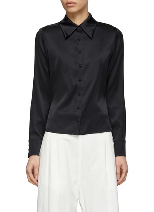 Main View - Click To Enlarge - ALICE & OLIVIA - ‘Willa’ 1970's Silky Suiting Shirt