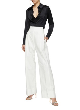 Figure View - Click To Enlarge - ALICE & OLIVIA - ‘Willa’ 1970's Silky Suiting Shirt