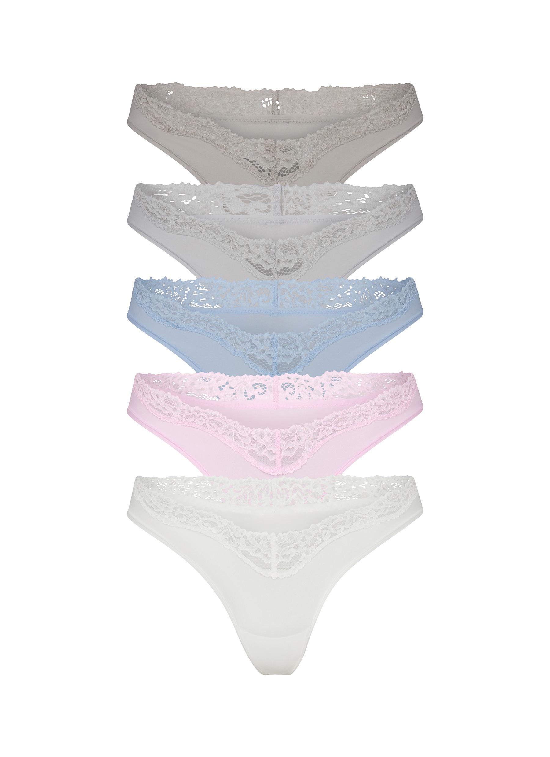 SKIMS, Fits Everybody Lace Dipped Thong Pack — Set of 5, Women