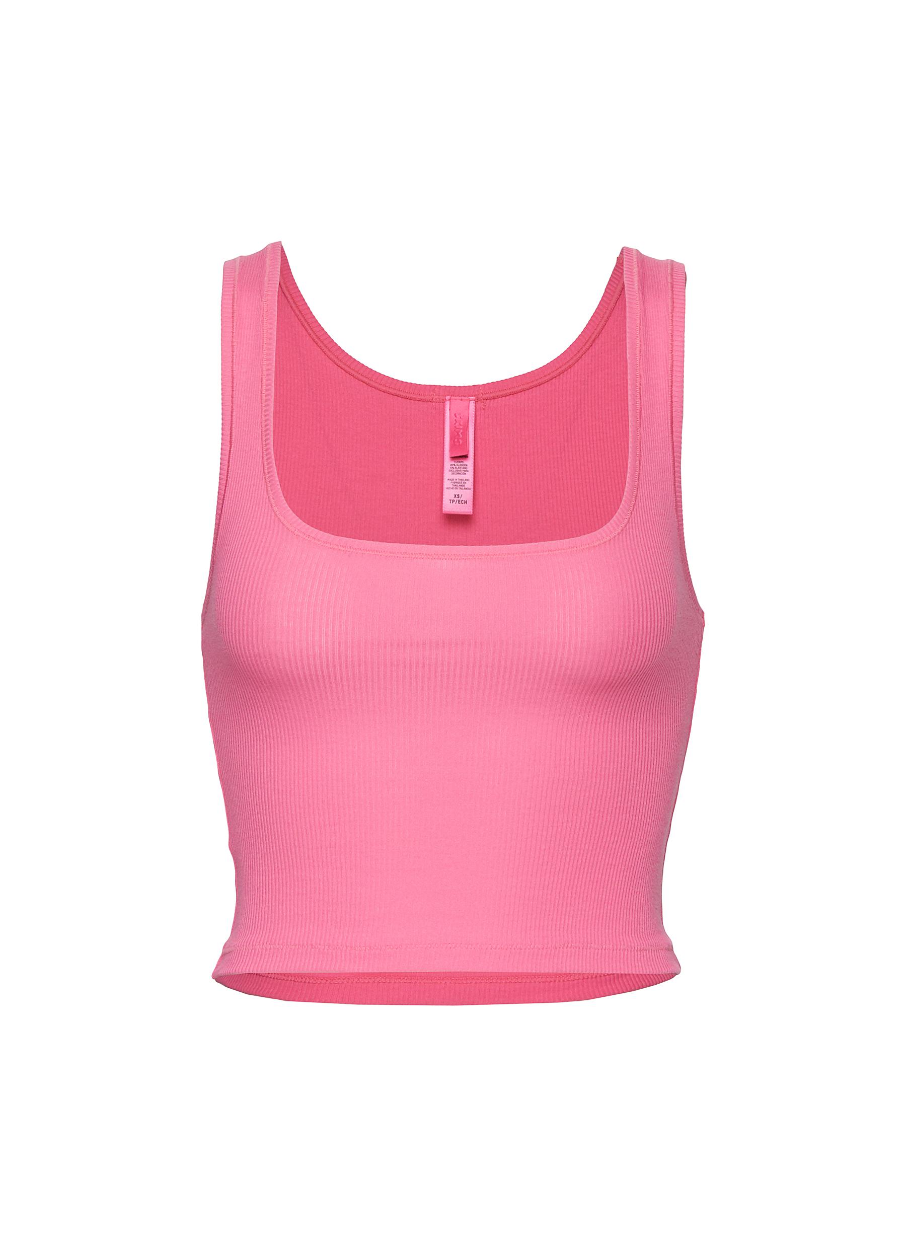 Women's Tank Top Solid Hot Pink Color 100% Cotton
