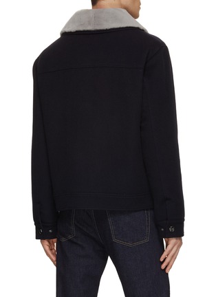 Back View - Click To Enlarge - FABIO GAVAZZI - Shearling Collar Bomber Jacket