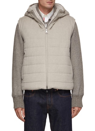 Main View - Click To Enlarge - FABIO GAVAZZI - Hooded Mink And Cashmere Reversible Vest