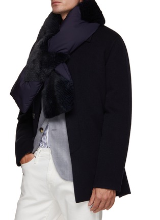Figure View - Click To Enlarge - FABIO GAVAZZI - Fur Panel Padded Scarf