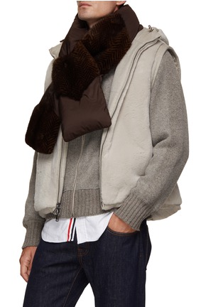 Figure View - Click To Enlarge - FABIO GAVAZZI - Fur Panel Padded Scarf