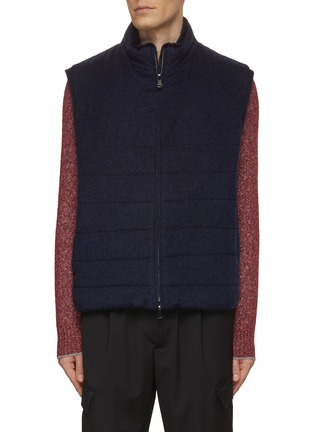 Main View - Click To Enlarge - FABIO GAVAZZI - Stand Collar Mink And Cashmere Reversible Vest