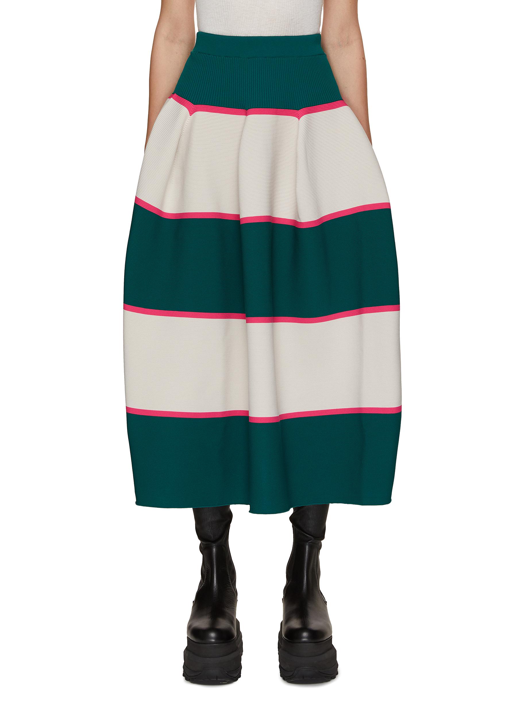 Pottery Ribbed Knit Midi Skirt