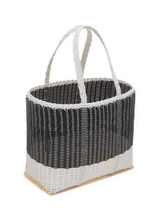 Detail View - Click To Enlarge - PALOROSA - Small Flat Bicoloured Woven Basket Bag