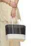 Figure View - Click To Enlarge - PALOROSA - Small Flat Bicoloured Woven Basket Bag