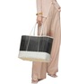 Figure View - Click To Enlarge - PALOROSA - Large Basket Bicoloured Woven Bag