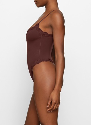 DARK BROWN Fits Everybody Corded Lace Cami Bodysuit