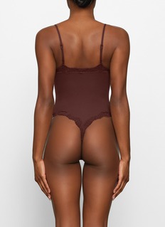 Lace Thong Bodysuit - Shapewear - Brown - LIVIFY