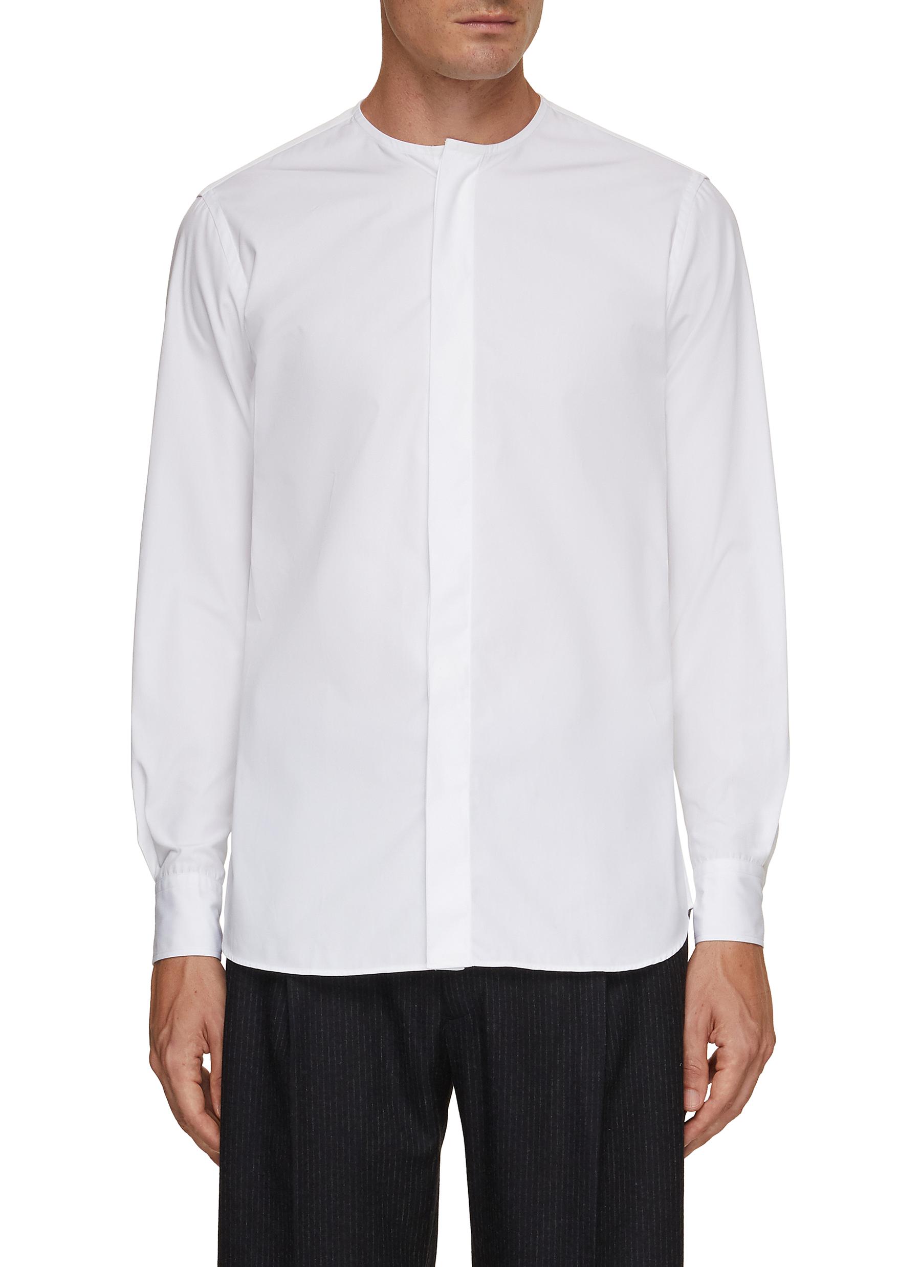 LARDINI | Band Collar Shirt | Men | Lane Crawford