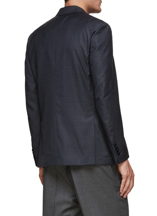 Back View - Click To Enlarge - LARDINI - Single Breasted Notch Lapel Houndstooth Blazer