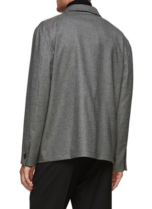 Back View - Click To Enlarge - LARDINI - Houndstooth Shirt Jacket