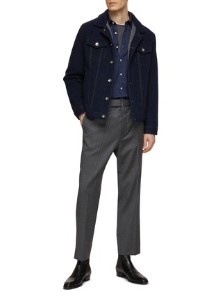 Figure View - Click To Enlarge - CANALI - Denim Stretch Button Up Shirt