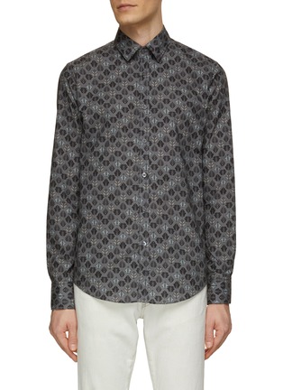 Main View - Click To Enlarge - CANALI - Leaf Print Shirt