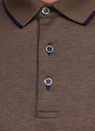  - CANALI - Ribbed Detail Polo Shirt