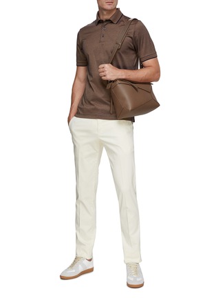 Figure View - Click To Enlarge - CANALI - Ribbed Detail Polo Shirt