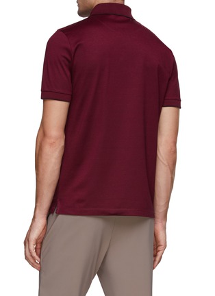 Back View - Click To Enlarge - CANALI - Ribbed Detail Polo Shirt