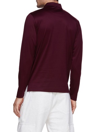 Back View - Click To Enlarge - CANALI - Hidden Button Polo Shirt