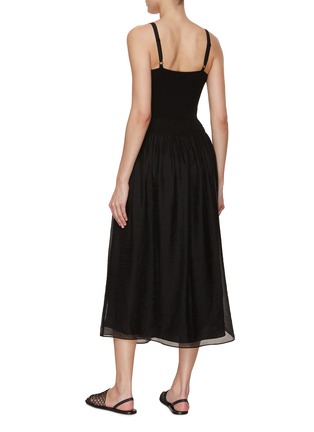 Back View - Click To Enlarge - VINCE - Smocked Waist Midi Dress