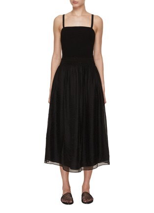 Main View - Click To Enlarge - VINCE - Smocked Waist Midi Dress