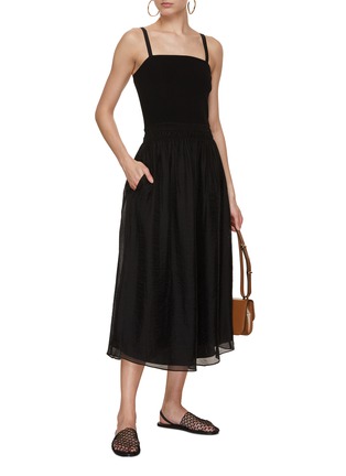 Figure View - Click To Enlarge - VINCE - Smocked Waist Midi Dress