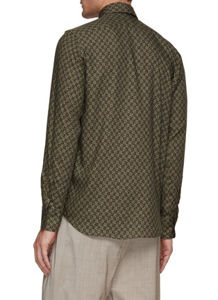 Back View - Click To Enlarge - CANALI - Leaf Print Sport Shirt
