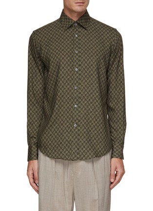 Main View - Click To Enlarge - CANALI - Leaf Print Sport Shirt