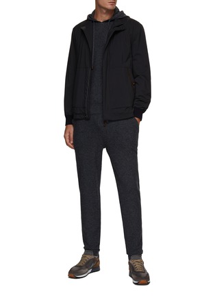 Figure View - Click To Enlarge - CANALI - Drawstring Knit Hoodie