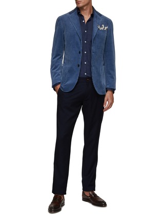 Figure View - Click To Enlarge - CANALI - Flat Front Wool Pants