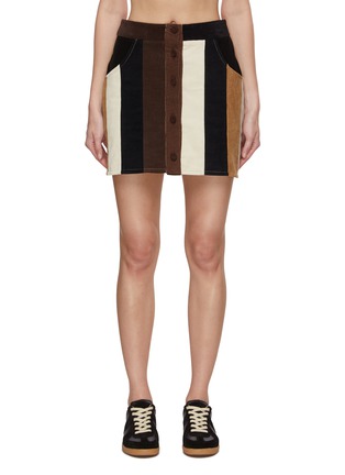 Main View - Click To Enlarge - E.L.V. DENIM - The Stripe Corduroy Mini Skirt