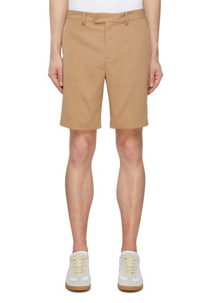 Main View - Click To Enlarge - J.LINDEBERG - Extended Front Back Welt Pocket Bridge Logo Vent Gold Shorts