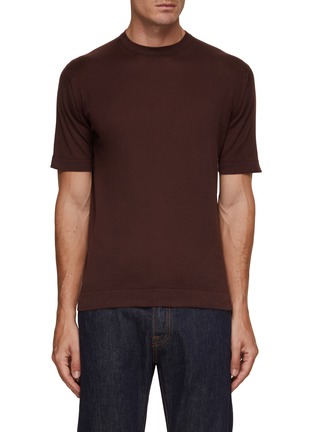 Main View - Click To Enlarge - JOHN SMEDLEY - Lorca Short Sleeve Cotton T-Shirt