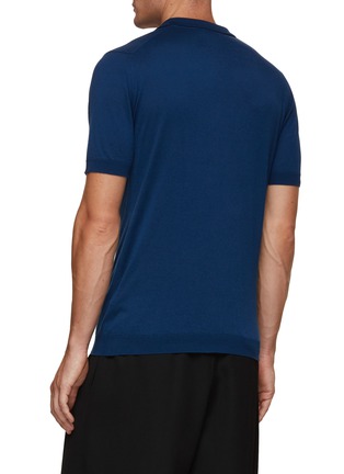 Back View - Click To Enlarge - JOHN SMEDLEY - Noah Skipper Collar Cotton Polo Shirt