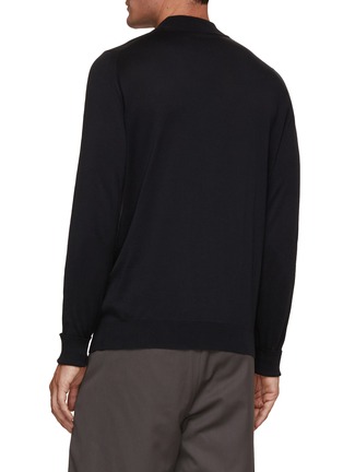 Back View - Click To Enlarge - JOHN SMEDLEY - Oakdale Long Sleeve Cotton T-Shirt