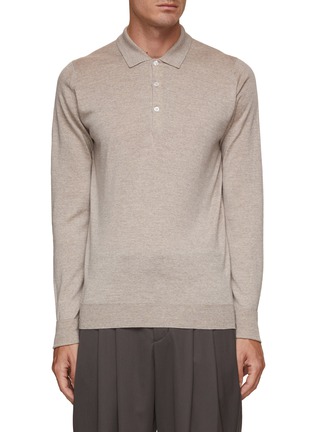 Main View - Click To Enlarge - JOHN SMEDLEY - Cotswold Wool Polo Shirt