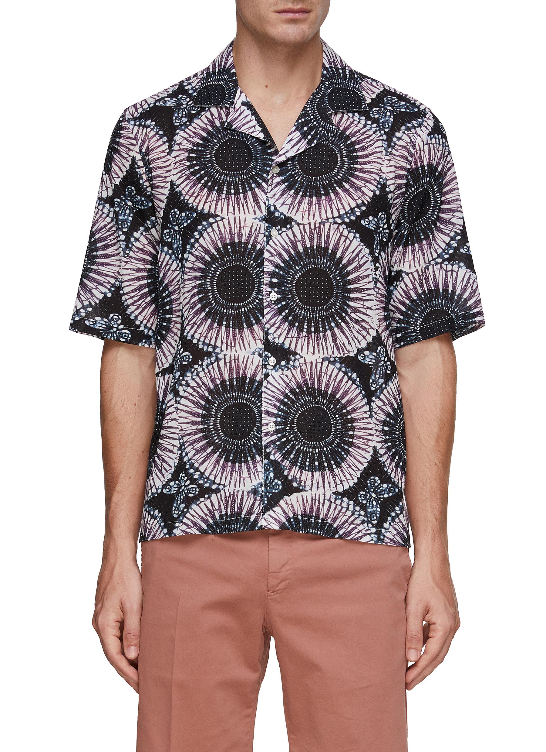 Shop Officine Generale Eren Printed Shirt In Multi-colour