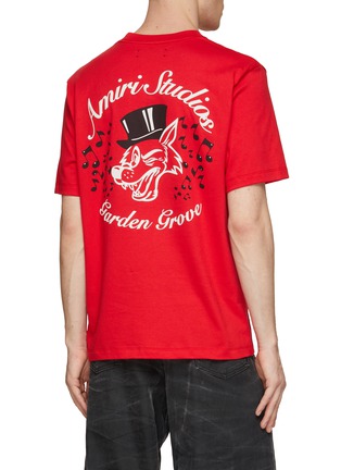 Back View - Click To Enlarge - AMIRI - Top Hat Wolf Graphic T-Shirt
